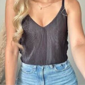 Zara Black Ribbed Women's Top
